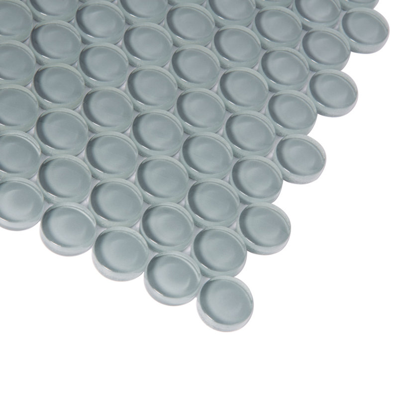 Carreau de mosaïque pour mur et plancher en verre à bord droit 1 po x 1 po Penny, Gris chic
