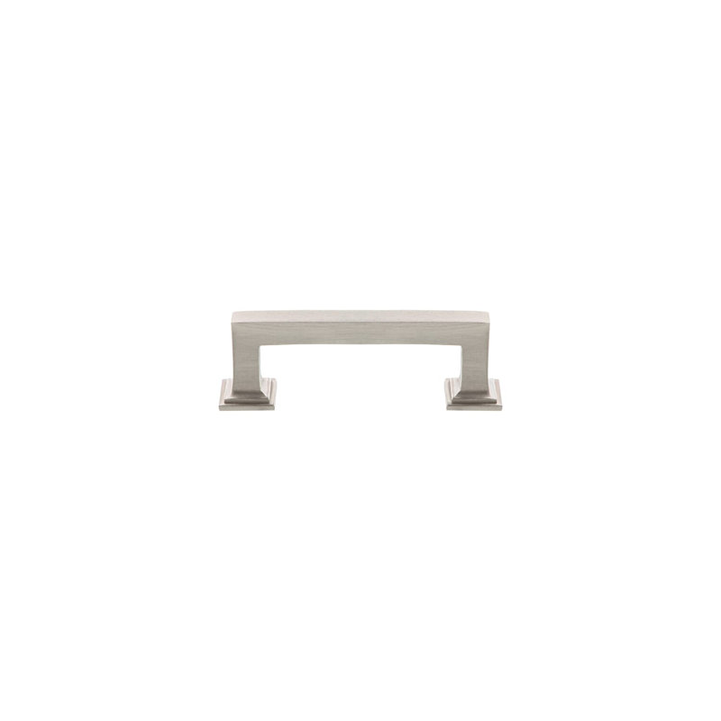 Grandeur Geneva 3" Brass Handle Pull, Satin Nickel