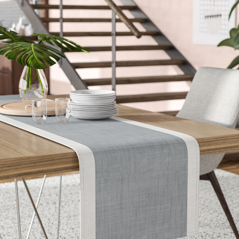 Chemin de table Crisanta, Gris, 120 po x 16 po
