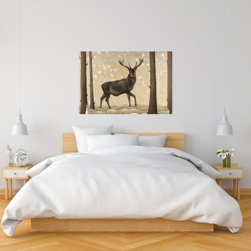 Roe Deer in Winter Landscape Canvas - Rustic Home Decor
