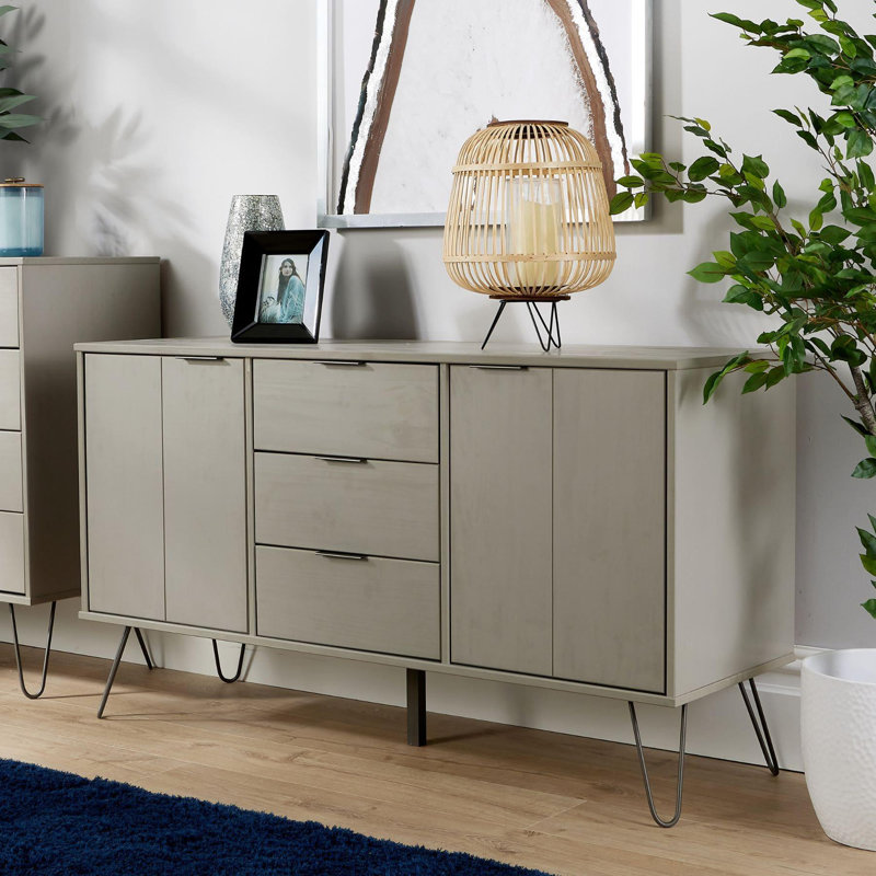 Rothley 130.6cm Solid Wood Sideboard, Grey