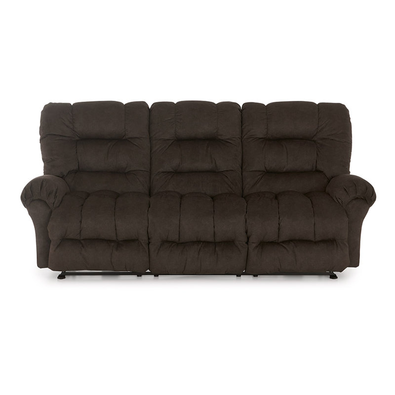 92.5'' Upholstered Reclining Sofa, Mocha
