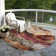 Machine Washable Indoor/Outdoor Xhevrie Khaki Rug