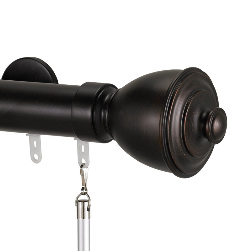 Tringle à rideaux simple 1,5 po Lawhon, H 2 po x l 120 po x P 3,75 po, Marron