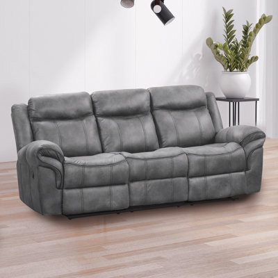 Caenas 87.3" Upholstered Manual Reclining Sofa