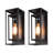 Rasharkin Classic Outdoor Wall Sconce 1 Light Rectangular Metal Frame and Clear Glass Shade Waterproof-1316760482-1308433313