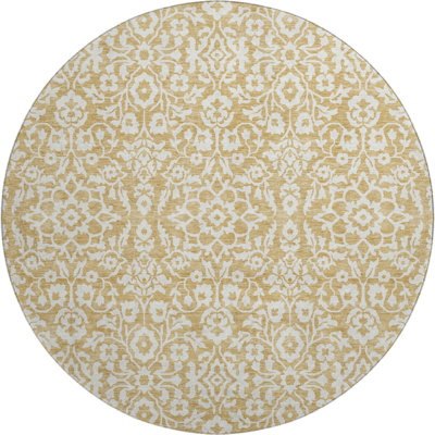 Premium Machine Washable Prisco Gold Rug