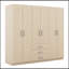 Armoire de rangement en bois à 6 portes pour la chambre à coucher, avec grands tiroirs, brun-1058475971