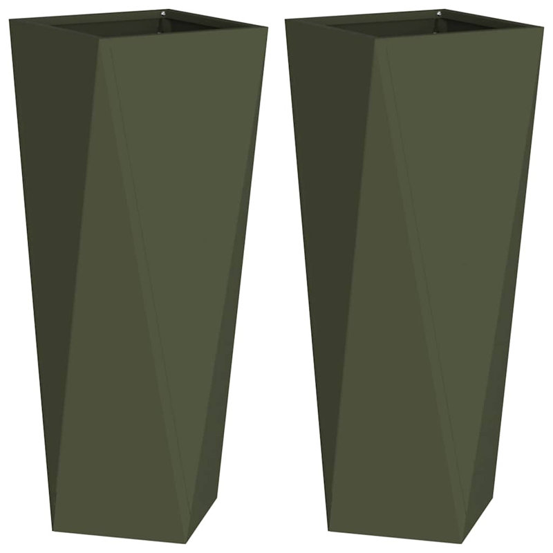 Planter Box, Olive Green, 75cm H x 30cm W x 30cm D