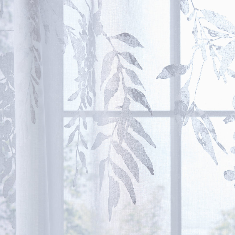 Wisteria Floral Voile Curtain Panel, 138 W x 140 D cm