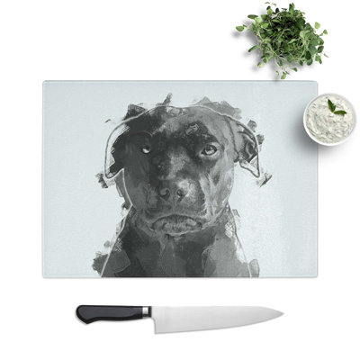 Tempered Glass Staffordshire Bull Terrier Dog Chopping Board