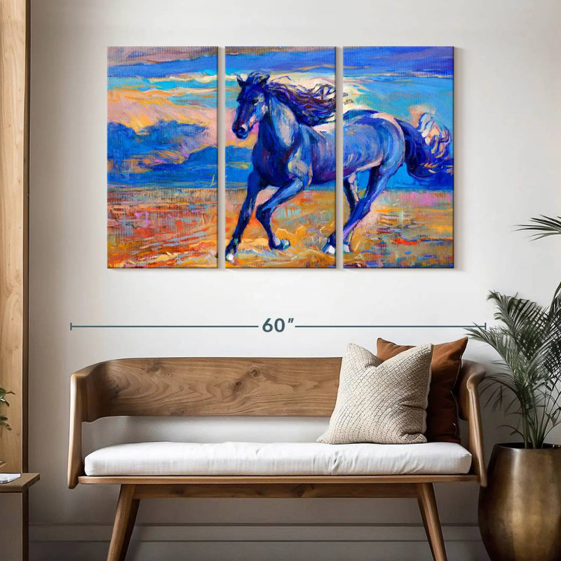 Blue Horse, 32" H x 50" W