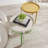 Nesting Plastic Coffee Table with Metal Legs, Stackable Coffee Table, Quick Assembly, Set of 3, White + Yellow + Green