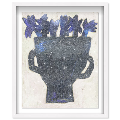 Indigo Vase II Shadowbox Floral & Botanical Print by Oliver Gal, Black Frame, 16 x 20