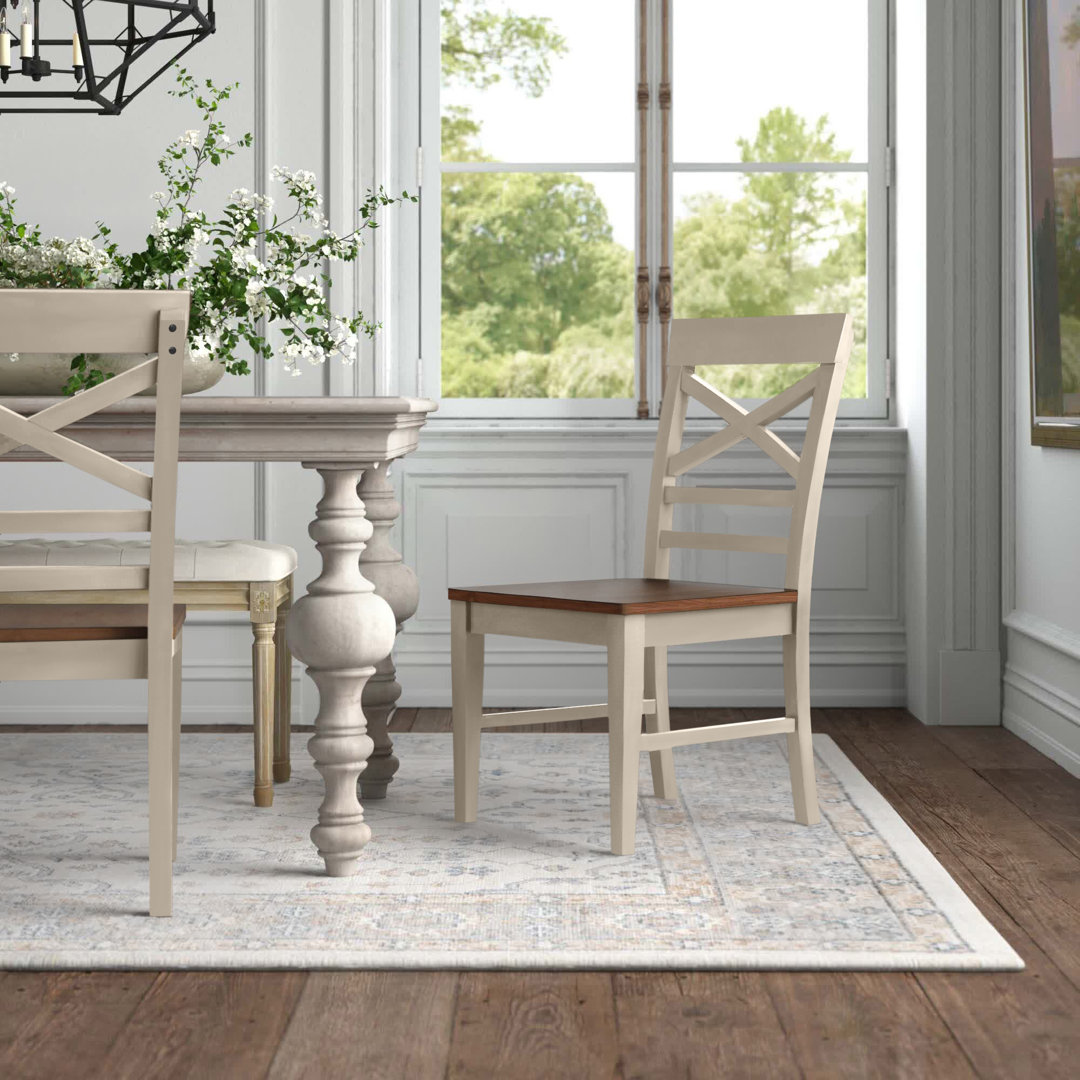Calderon X Back 2 Tone Dining Chair (Set of 2) Laurel Foundry Modern Farmhouse® 