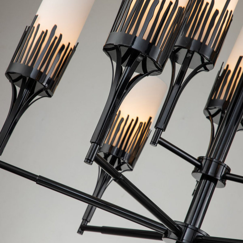 Sawgrass 9 - Light Unique Classic Chandelier, Matte Black