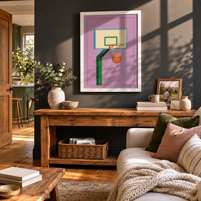 Basketball Hoop Geometry Geometric - Framed Print