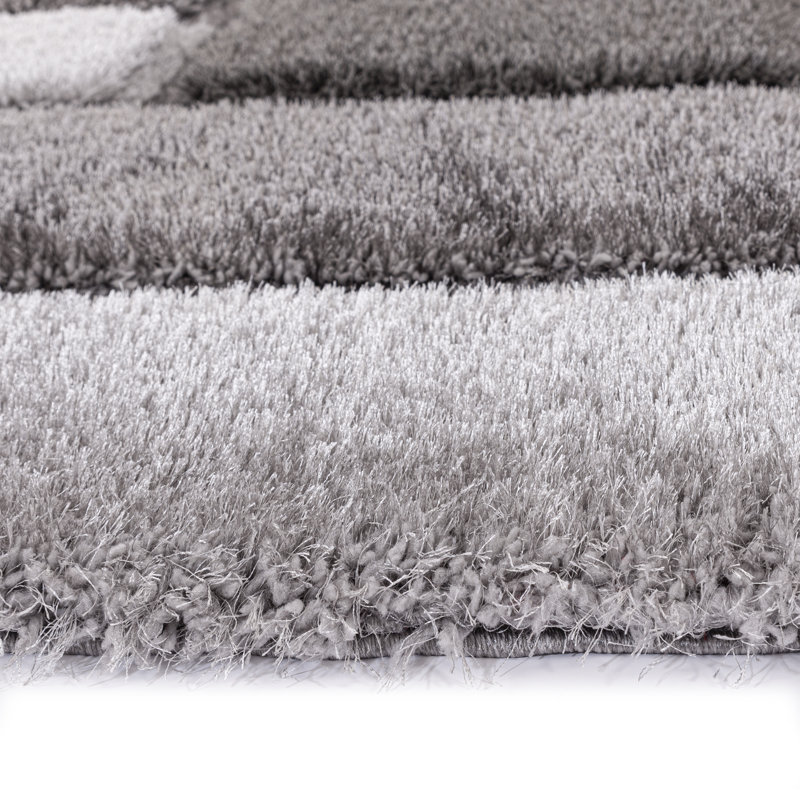 Geometric Shaggy Area Rug, Rectangle 203 x 381 cm
