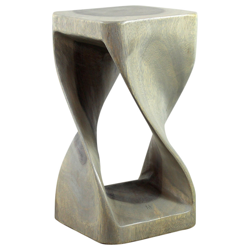 Chandi Solid Wood End Table, Walnut, 23" H x 12" W x 12" D