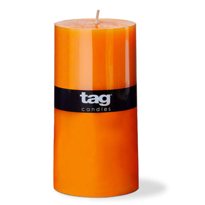  Bougie en cire de paraffine 3 x 6 colorée Orange de Color Studio, fabriquée à la main, sans fumée, sans gouttes, 85 heures de combustion uniforme, mèche de coton, non parfumée