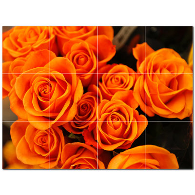 36"" x 48"" Ceramic Flowers Photo Decorative Mural Tile PT500639: 12"" x 12"" (Set of 12) -  Picture-Tiles.com, PT500639-34XL