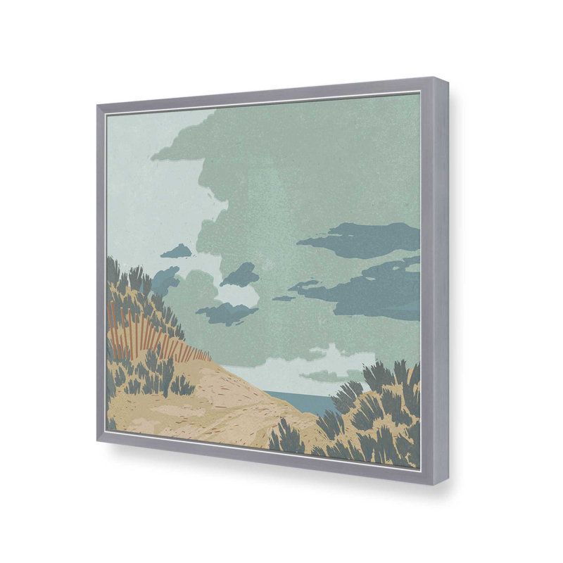 Dunes and Fences II, reproduction sur toile dans un cadre, H 21,75 po x l 21,75 po, Chrome poli