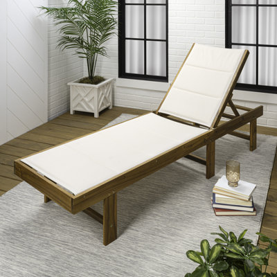 Méridienne d'extérieur réglable en bois d'acacia Lagunan