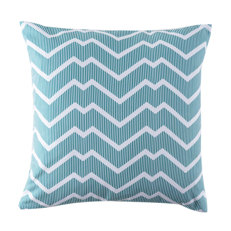 Aqua Zigzag Outdoor Square Toss Cushion