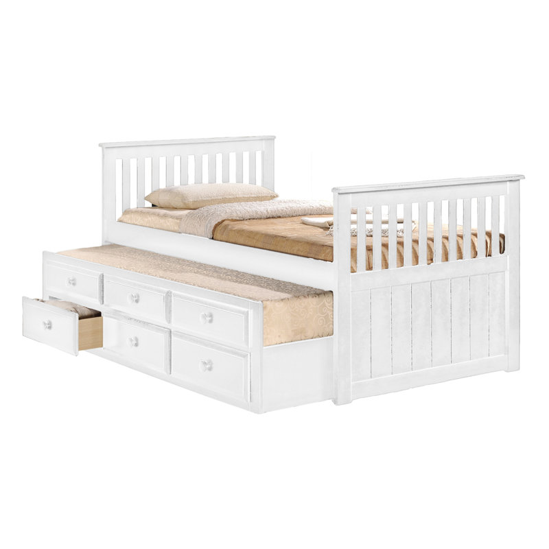 Kids Twin with Trundle, White