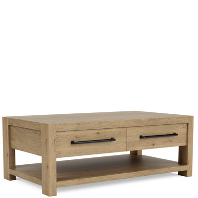 Laroche Wood 2-Drawer Coffee Table with Shelf