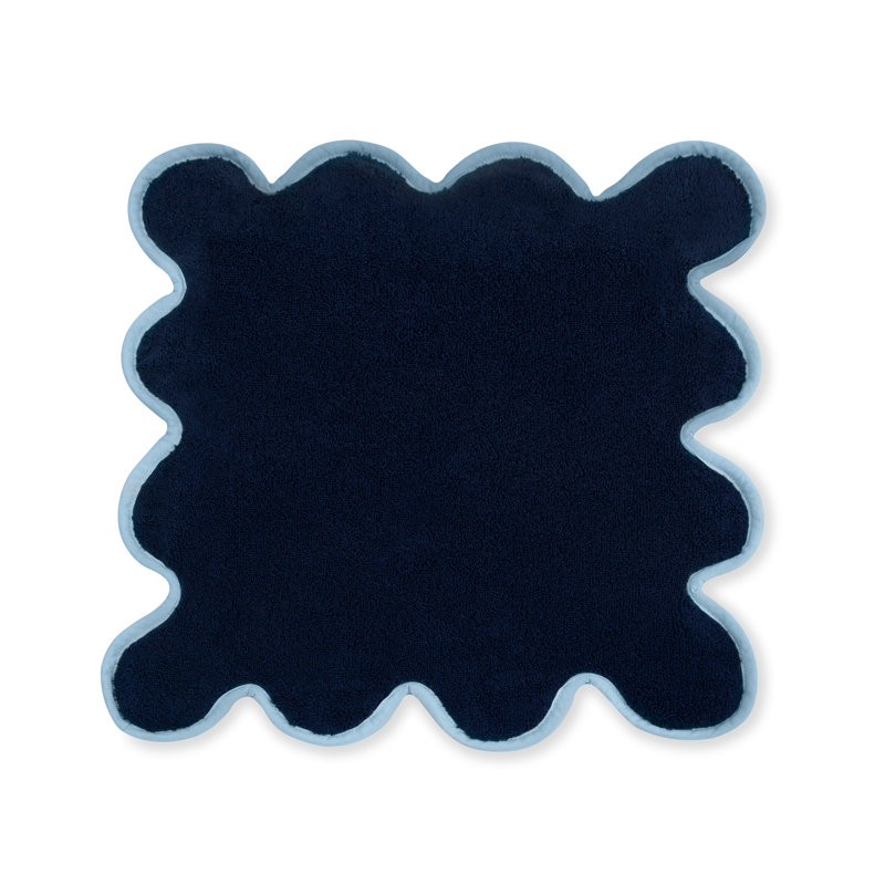 Scalloped Hand Towel, Navy, Washcloth