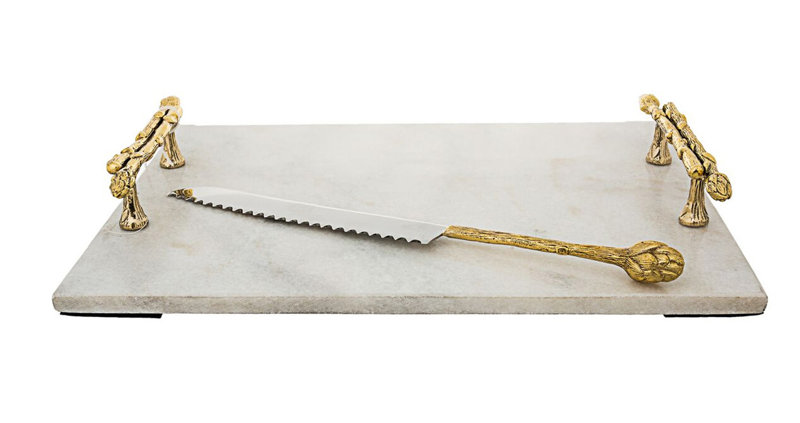 Marble Challah Tray & Knife