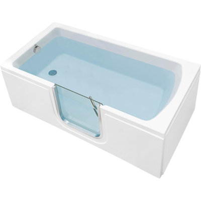 Ella Laydown 32"x72" Soaking Walk-In-Bathtub, Left Drain