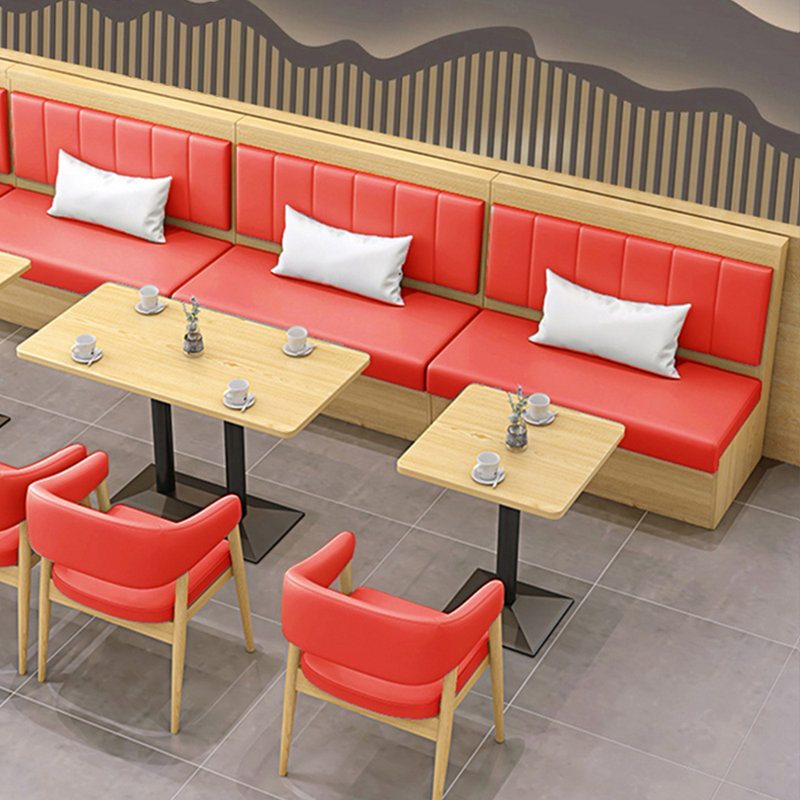 Banc rembourré en similicuir Modern Modern, Rouge