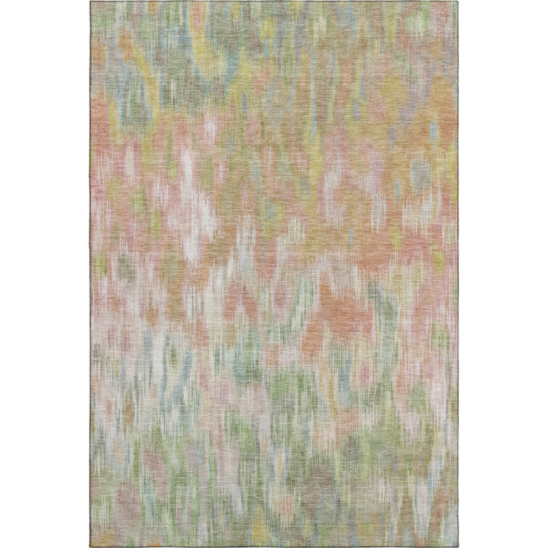 Premium Machine Washable Mayfield AMF2129 abstract Rug, 5' x 7'6", Coral