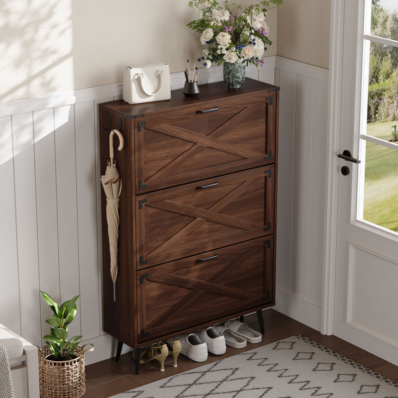 Armoire de rangement à chaussures Tomoye, Brun