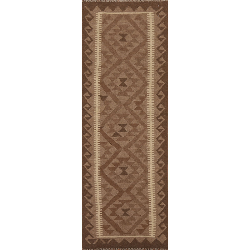 Geometric Kilim Runner Rug 2x7