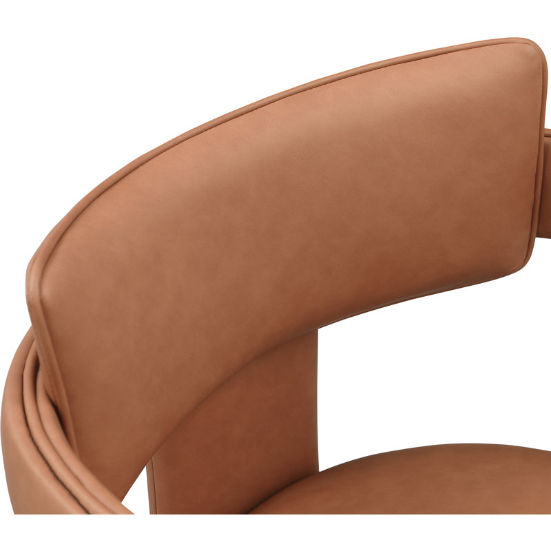 Chaise en cuir Exilda, Cuir cognac végétalien