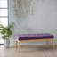 Banc repose-pieds capitonné mauve moderne Mid-Century pour chambre à coucher, salon | Pieds en bois | Brun naturel