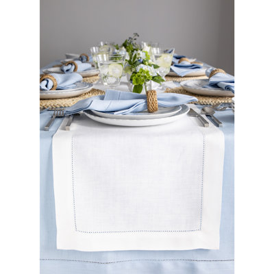 100% Pure Linen Hemstitch Table Runner