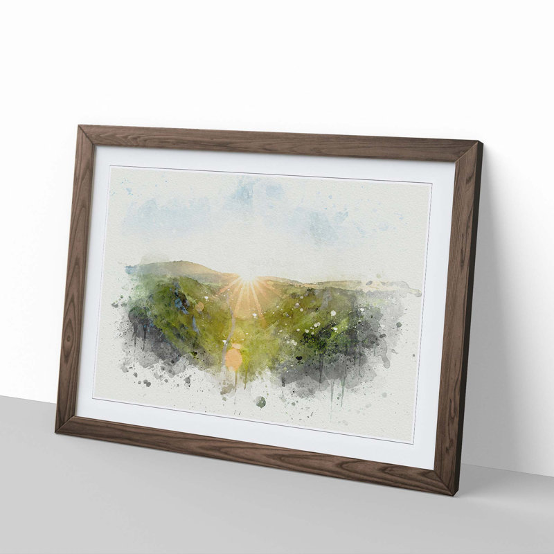 Winnats Pass Hope Valley in Abstract - Framed Print, Walnut, 60cm H x 91cm W x 2cm D