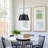 W18" Modern Black Semi-flush Mount Ceiling Light/pendant 2 In 1– Versatile Design With Elegant Gold Accents