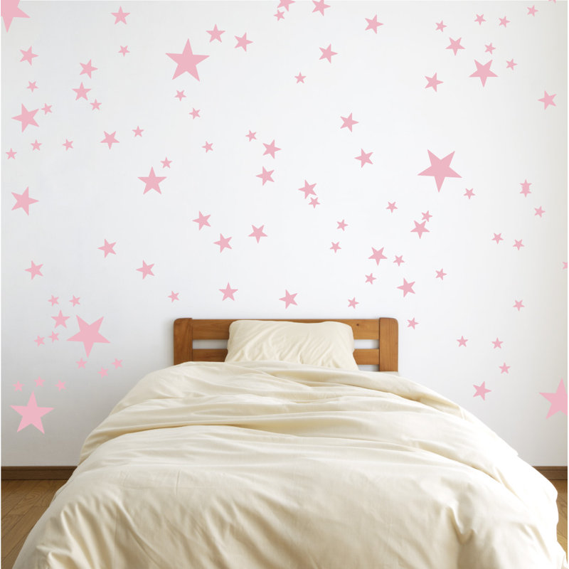 Adhésif décoratif étoiles, Rose œillet, H 24 po x l 27 po x P 0,01 po