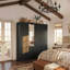 Armoire 4 portes 2 tiroirs avec panneau de miroir-962413024