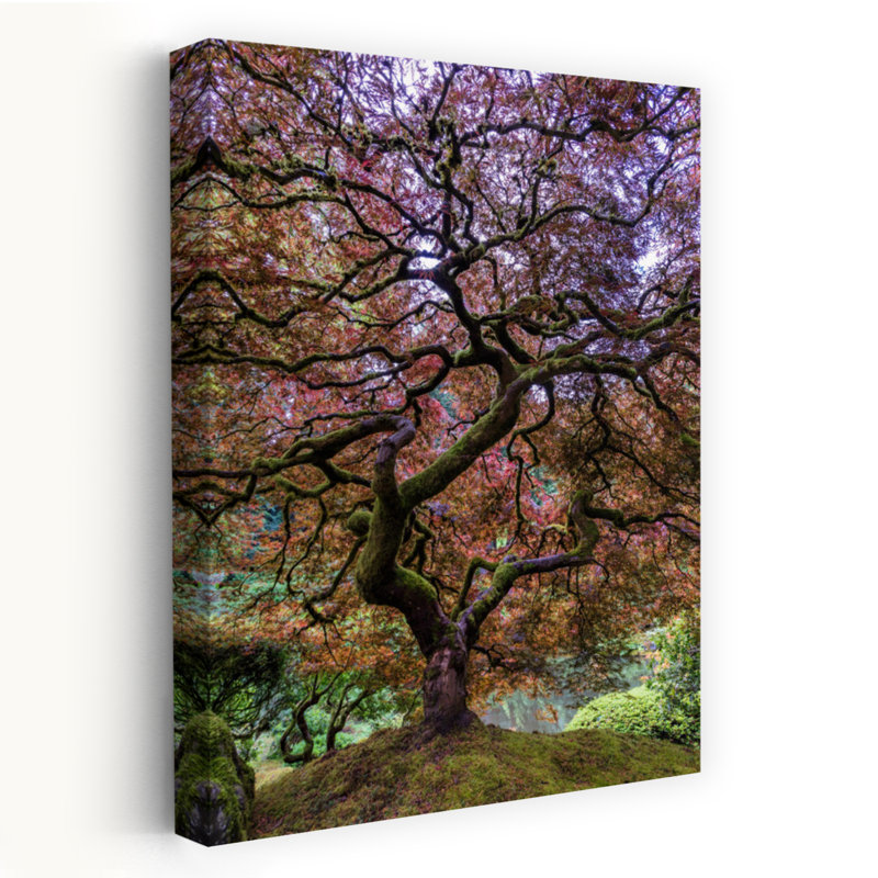 Art contemporain paysage d'automne érable paisible paisible, H 60 po x l 40 po