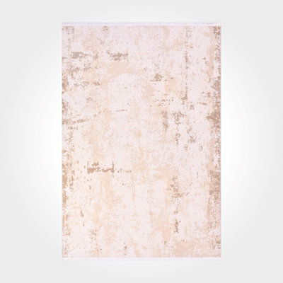 Modern Cream Machine Washable Non-Slip Area Rug