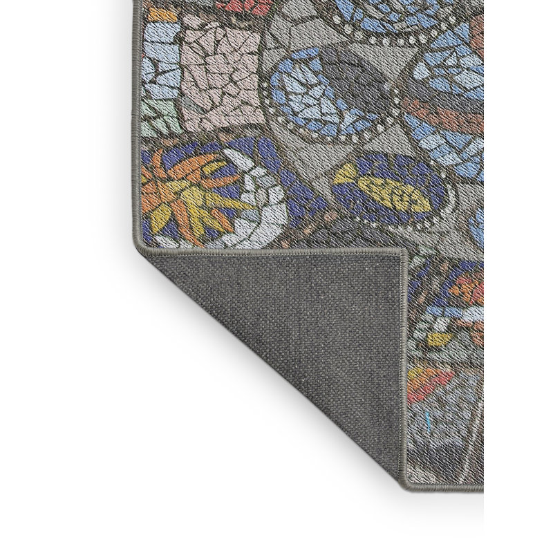 Tapis vert/brun tissé à la machine, Rectangle 2 pi x 4 pi