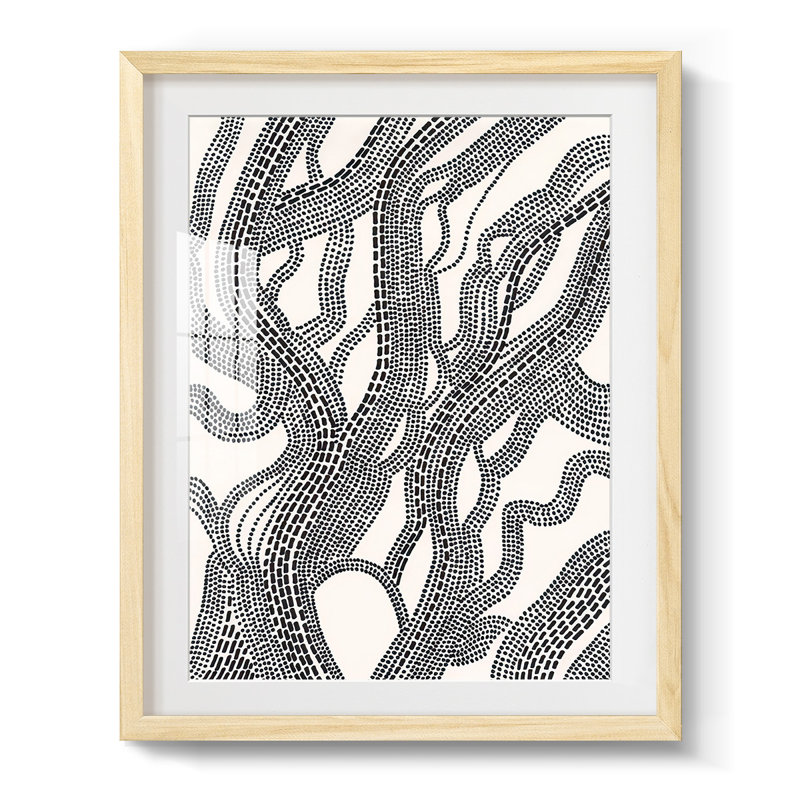 Dots and Dashes I -Framed Print, Natural, 25.5" H x 17.5" W