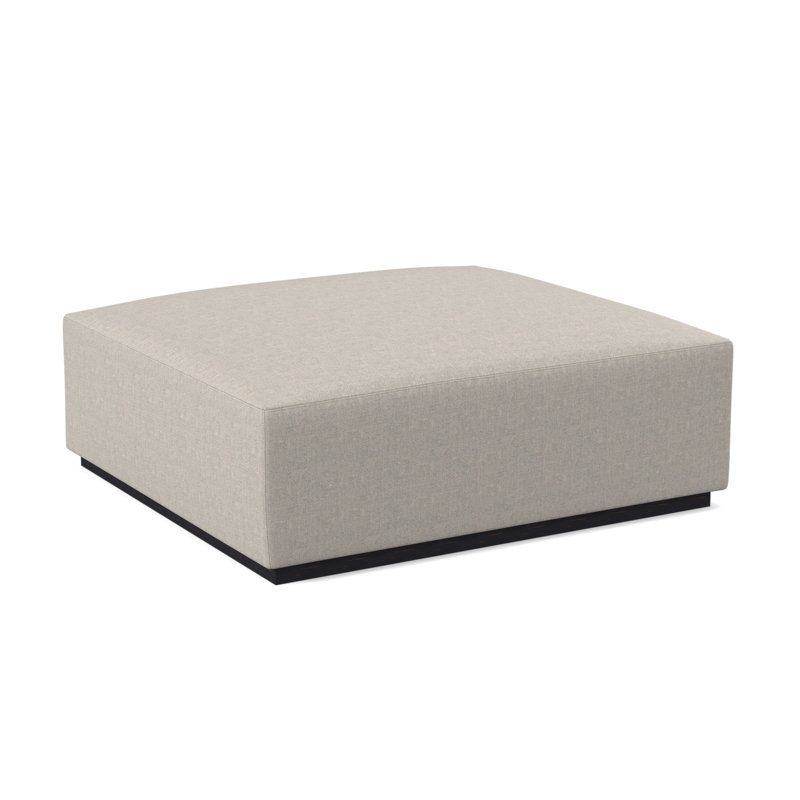 Club Square Boucle and Velvet Ottoman, Libby Linen, Vintage Ebony