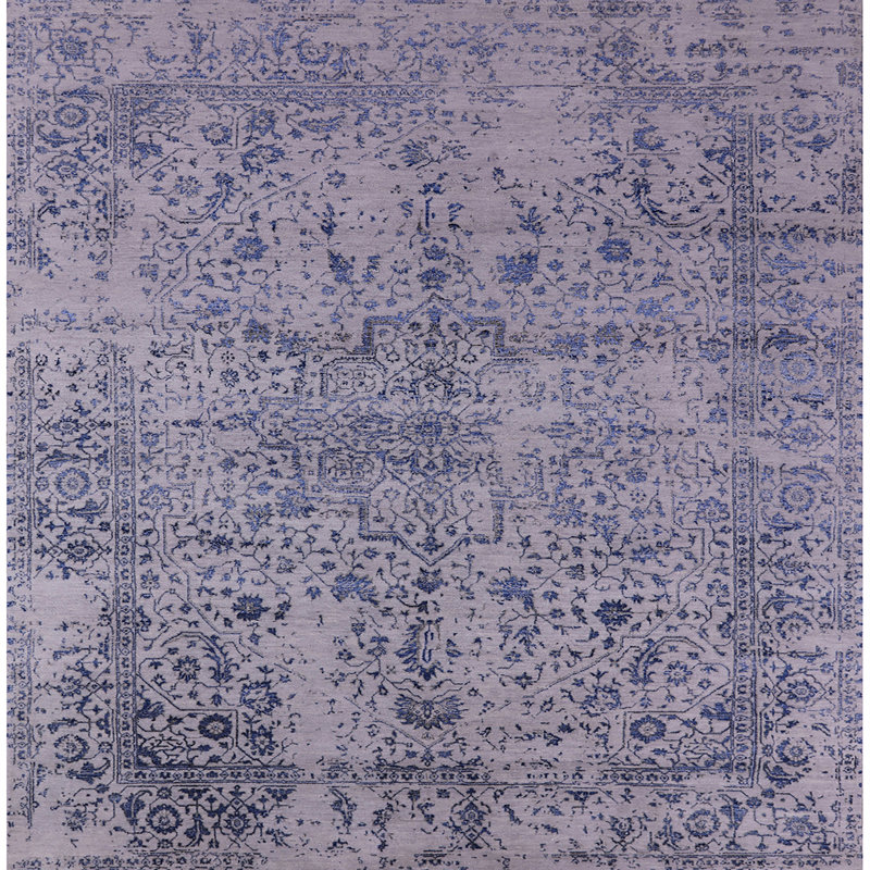 Tapis oriental mauve Hulse, Carré 3 pi